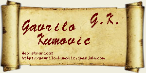 Gavrilo Kumović vizit kartica